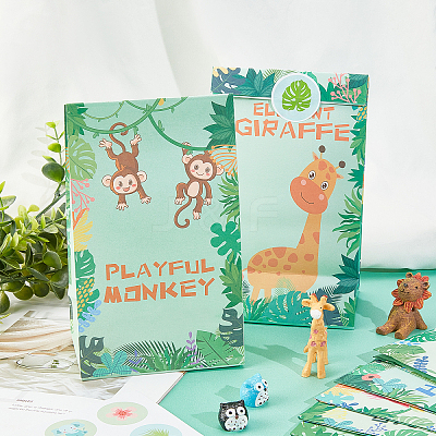 6 Style Animal Theme Paper Bags AJEW-WH0283-18-1