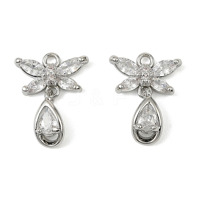 Brass Micro Pave Cubic Zirconia Pendants KK-C107-18A-P-1