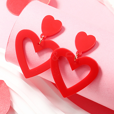 Valentine's Day Acrylic Dangle Stud Earrings LS-SV9698-3-1