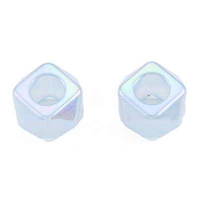 Electroplate Acrylic European Beads OACR-N010-061-1