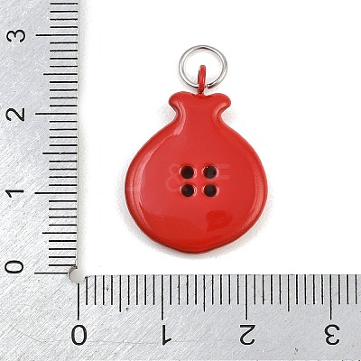 Button 304 Stainless Steel Enamel Pendants SA-CBAE390-01B-1
