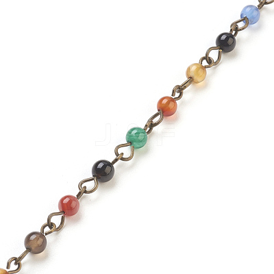 Handmade Natural Agate Beaded Chains AJEW-JB00448-01-1