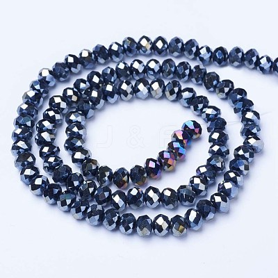 Electroplate Glass Beads Strands EGLA-A034-P6mm-B01-1
