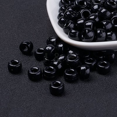 Opaque Acrylic European Beads X-PL338-45-1