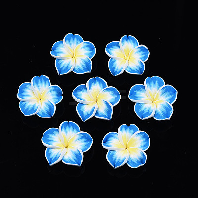 Handmade Polymer Clay 3D Flower Plumeria Beads LS-X-CLAY-Q192-30mm-05-1
