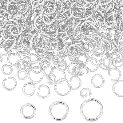 300Pcs 3 Styles Rack Plating Brass Open Jump Rings KK-BBC0023-05S-1