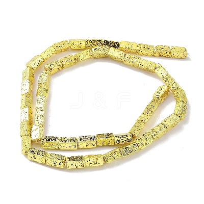Electroplated Natural Lava Rock Beads Strands G-H303-A04-G01-1