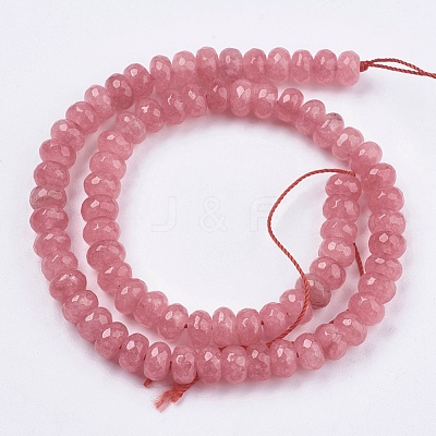 Natural White Jade Bead Strands X-G-R171-6x8mm-06-1