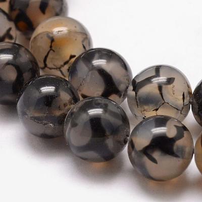 Natural Dragon Veins Agate Bead Strands G-K166-14-8mm-01-1