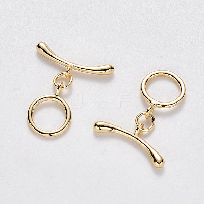 Brass Toggle Clasps KK-T049-063G-NF-1