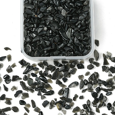 50G Natural Obsidian Chip Beads G-YW0001-59-1