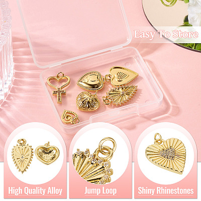 6Pcs 6 Styles Brass Pendants KK-TA0002-23-1