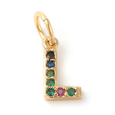 Brass Micro Pave Colorful Cubic Zirconia Charms LS-ZIRC-F092-01-L-1