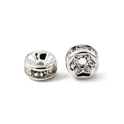 Brass Rhinestone Spacer Beads RB-A014-Z6mm-01S-NF-1