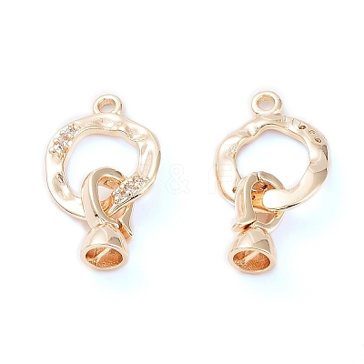 Rack Plating Brass Fold Over Clasps KK-A183-68G-1