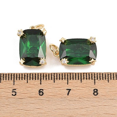Brass with Cubic Zirconia Pendants KK-B157-24G-1