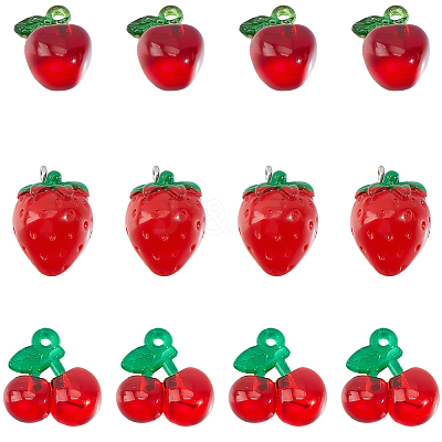 16Pcs 2 Styles Acrylic Pendants OACR-SC0002-52-1