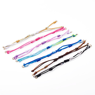 14Pcs 7 Colors Segment Dyed Nylon Braided Cord Bracelet Makings AJEW-TAC00014-1