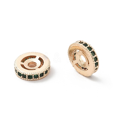 Brass Micro Pave Cubic Zirconia Beads KK-R216-10C-KCG01-1