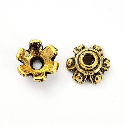 Tibetan Style Bead Caps X-TIBEB-E016-AG-1