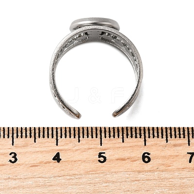304 Stainless Steel Cuff Ring Components STAS-V012-01A-P-1