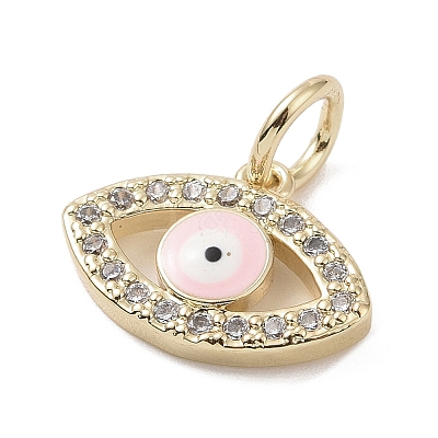 Real 18K Gold Plated Brass Micro Pave Cubic Zirconia Charms KK-L209-071G-01-1