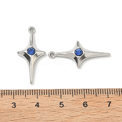 304 Stainless Steel Rhinestone Pendants X-STAS-L308-04B-P-1