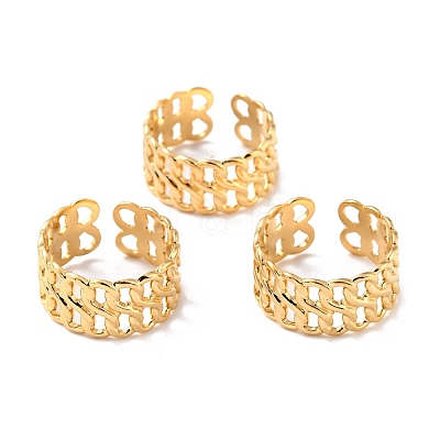 Ion Plating(IP) 304 Stainless Steel Finger Rings RJEW-L102-38G-1