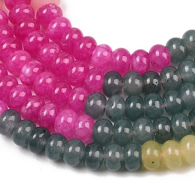 Natural Dyed White Jade & Synthetic Shoushan Stone Beads Strands G-Z135-C09-1