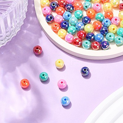 200Pcs Opaque Acrylic Beads MACR-FP0001-17A-1