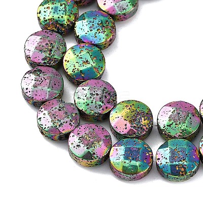 Electroplated Natural Lava Rock Beads Strands G-A256-F01-01I-1
