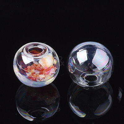 Round Handmade One Hole Blown Glass Globe Ball Bottles BLOW-R002-14mm-AB-1