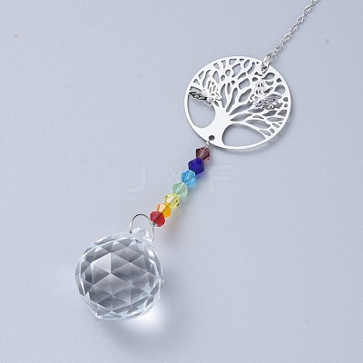 Crystals Chandelier Suncatchers Prisms Chakra Hanging Pendant AJEW-I040-12P-1
