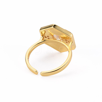 Brass Micro Pave Clear Cubic Zirconia Cuff Rings RJEW-S045-084E-NR-1