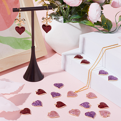 30Pcs 3 Colors Alloy Enamel Pendants FIND-SC0005-92-1