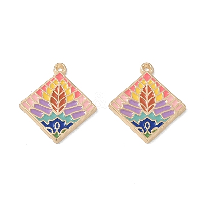 Rack Plating Alloy Enamel Pendants FIND-I038-04-1