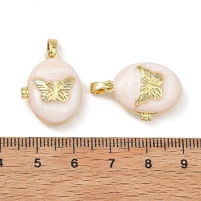 Brass Enamel Photo Locket Pendants KK-L277-01G-1
