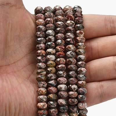 Natural Leopard Skin Jasper Beads Strands G-Z111-A23-1