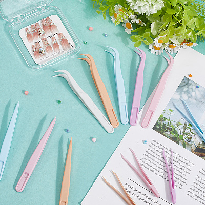 60Pcs 15 Styles PP Plastic Tweezers DIY-BBC0002-64-1