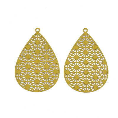 430 Stainless Steel Filigree Pendants STAS-S108-25A-05-1