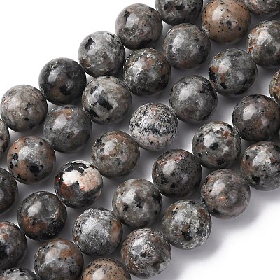 Natural Fluorescent Syenite Rock(Glow under UV Light) Beads Strands G-G789-02E-1