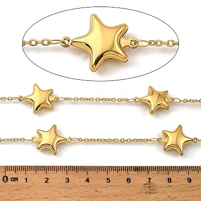 304 Stainless Steel Star Link Chains CHS-G042-02G-1