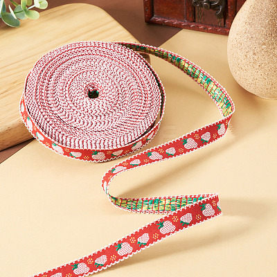 10Yards Polyester Strawberry Ribbon OCOR-TA0003-62A-1