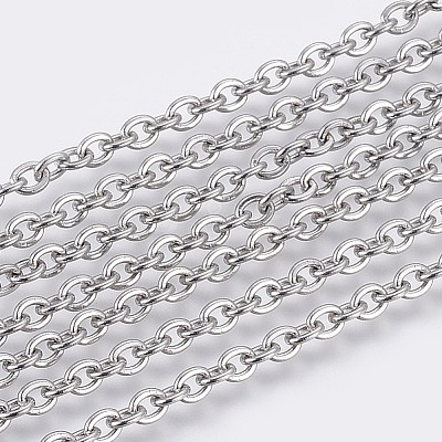 Non-Tarnish 3.28 Feet 304 Stainless Steel Cable Chains X-CHS-F006-01E-P-1