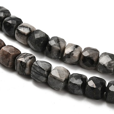 Natural Black Netstone Beads Strands G-H078-C32-01-1