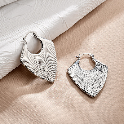 Textured Brass Hoop Earrings for Women FS-WGF2C06-02-1