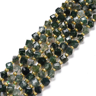 Natural Moss Agate Beads Strands G-P463-10-1