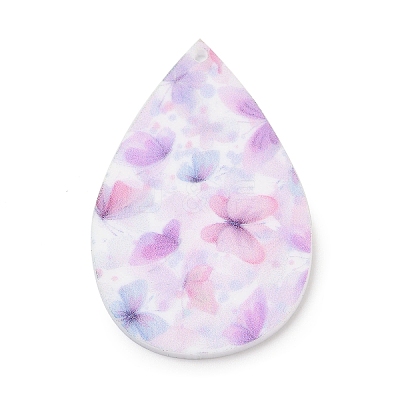 Printed Opaque Acrylic Pendants FIND-K017-16F-1