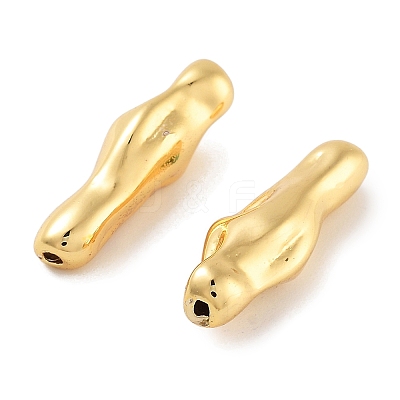 Rack Plating Irregular Column Brass Beads KK-Z071-35G-1