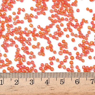 Round Transparent Colors Rainbow Glass Seed Beads X-SEED-A007-2mm-165-1